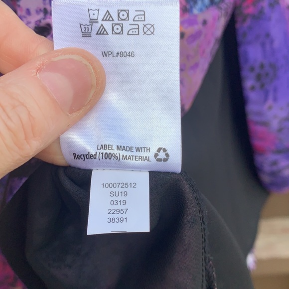 BAR III Purple Sunset Snake Twisted Back Long Sleeve Blouse Top XS - Picture 10 of 12